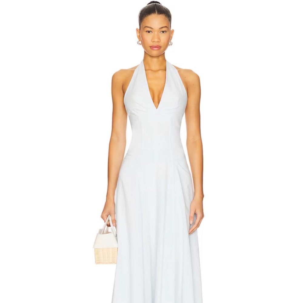 Women's Light Blue Halter Maxi Dress